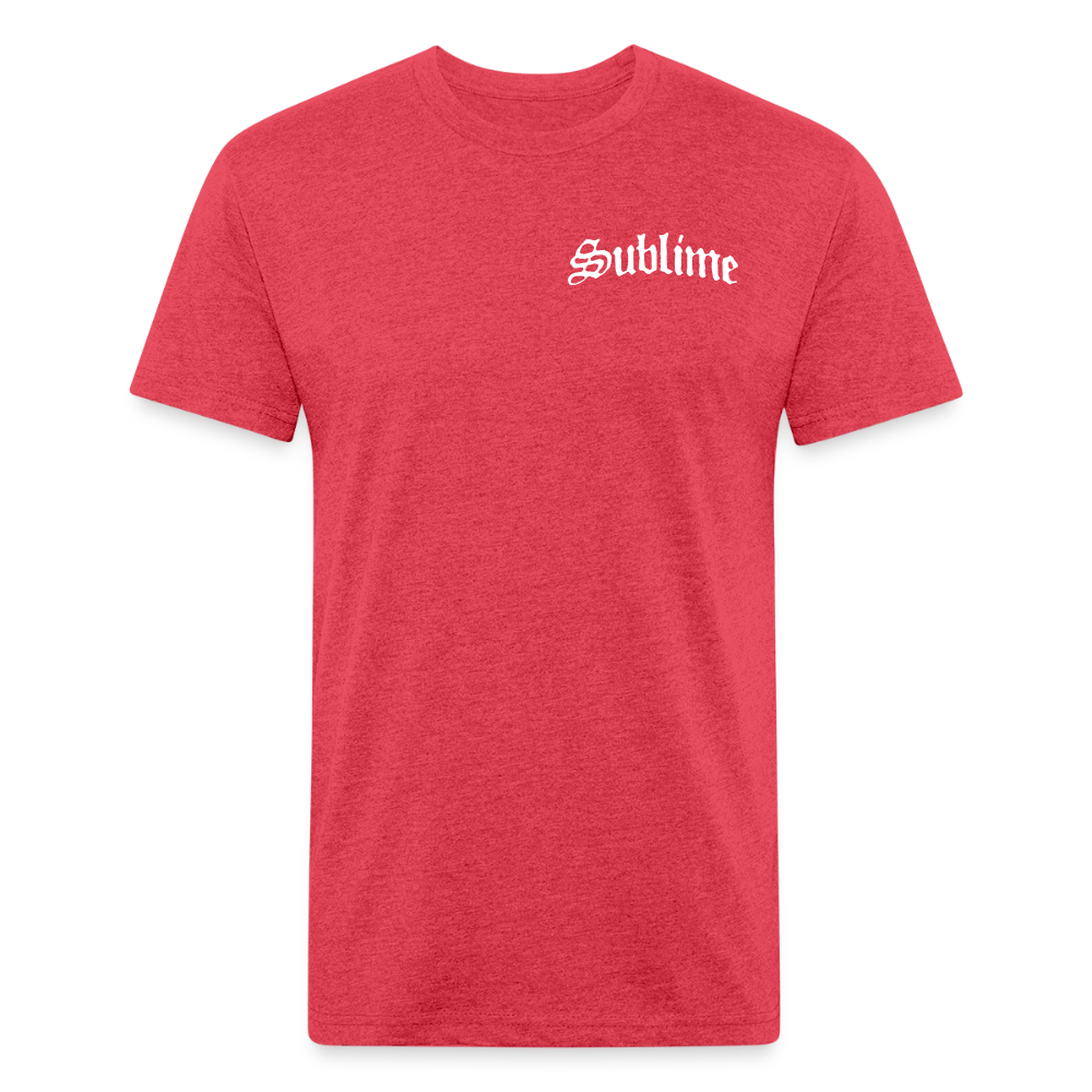 Sub  Lime B/F Fitted Cotton/Poly T-Shirt by Next Level - heather red