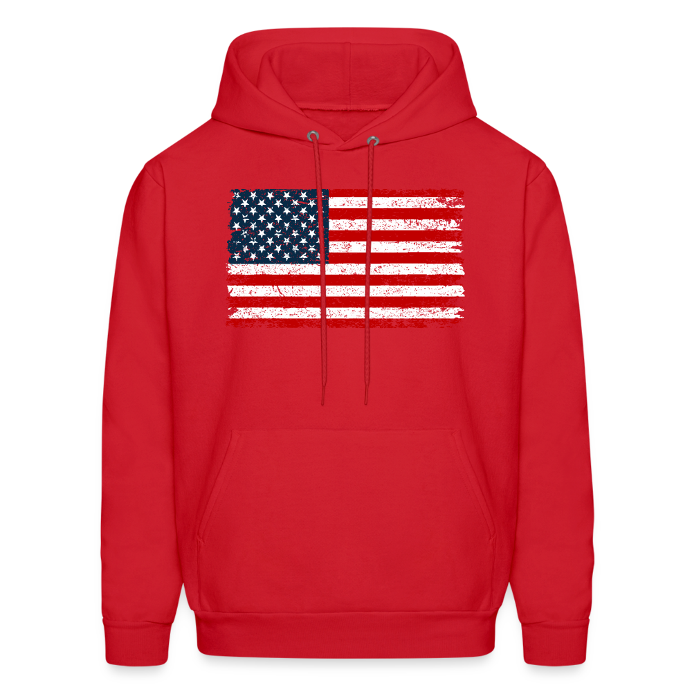 American Flag Color / Multi Men's Hoodie - red