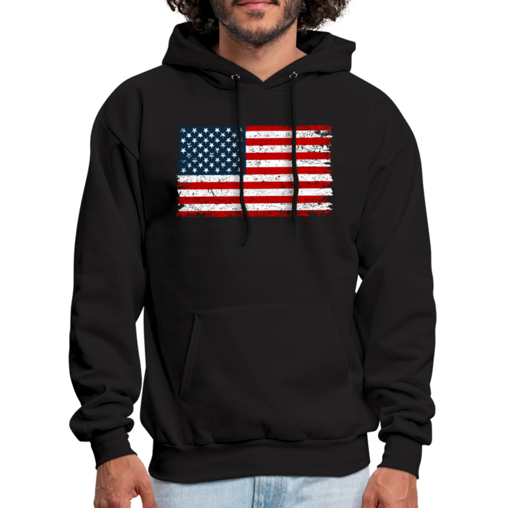 American Flag Color / Multi Men's Hoodie - black