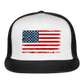 American Flag Color / Multi Trucker Hat - white/black