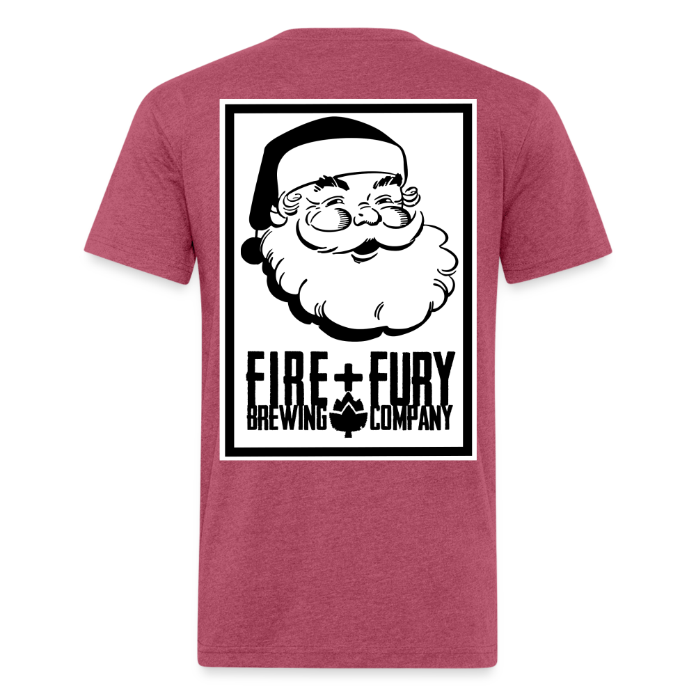 Fire + Fury Santa Cotton/Poly T-Shirt by Next Level - heather burgundy