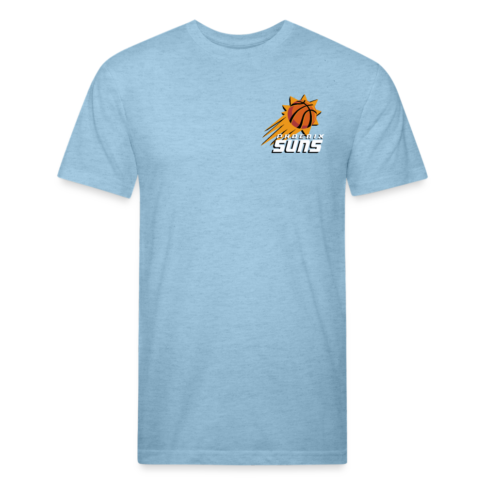 Phx Suns Front & Back Cotton/Poly T-Shirt by Next Level - heather blue