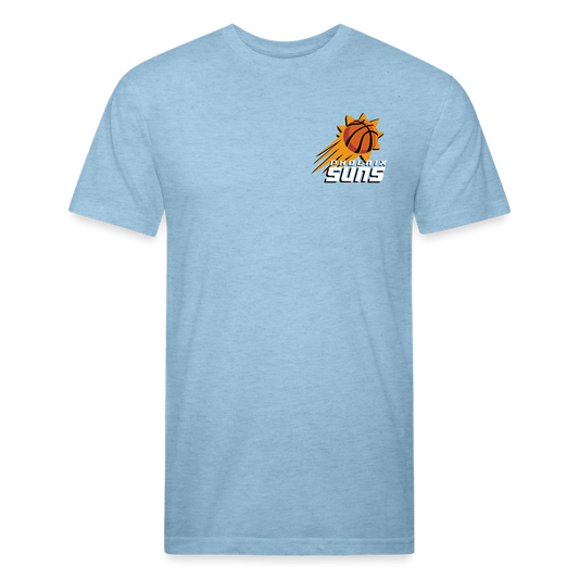 Phx Suns Front & Back Cotton/Poly T-Shirt by Next Level - heather blue