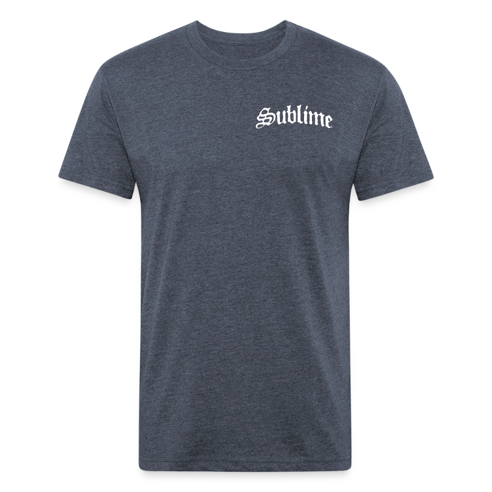 Sub  Lime B/F Fitted Cotton/Poly T-Shirt by Next Level - heather navy