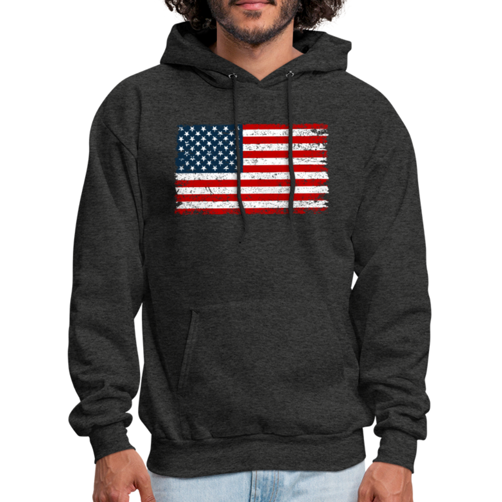 American Flag Color / Multi Men's Hoodie - charcoal grey