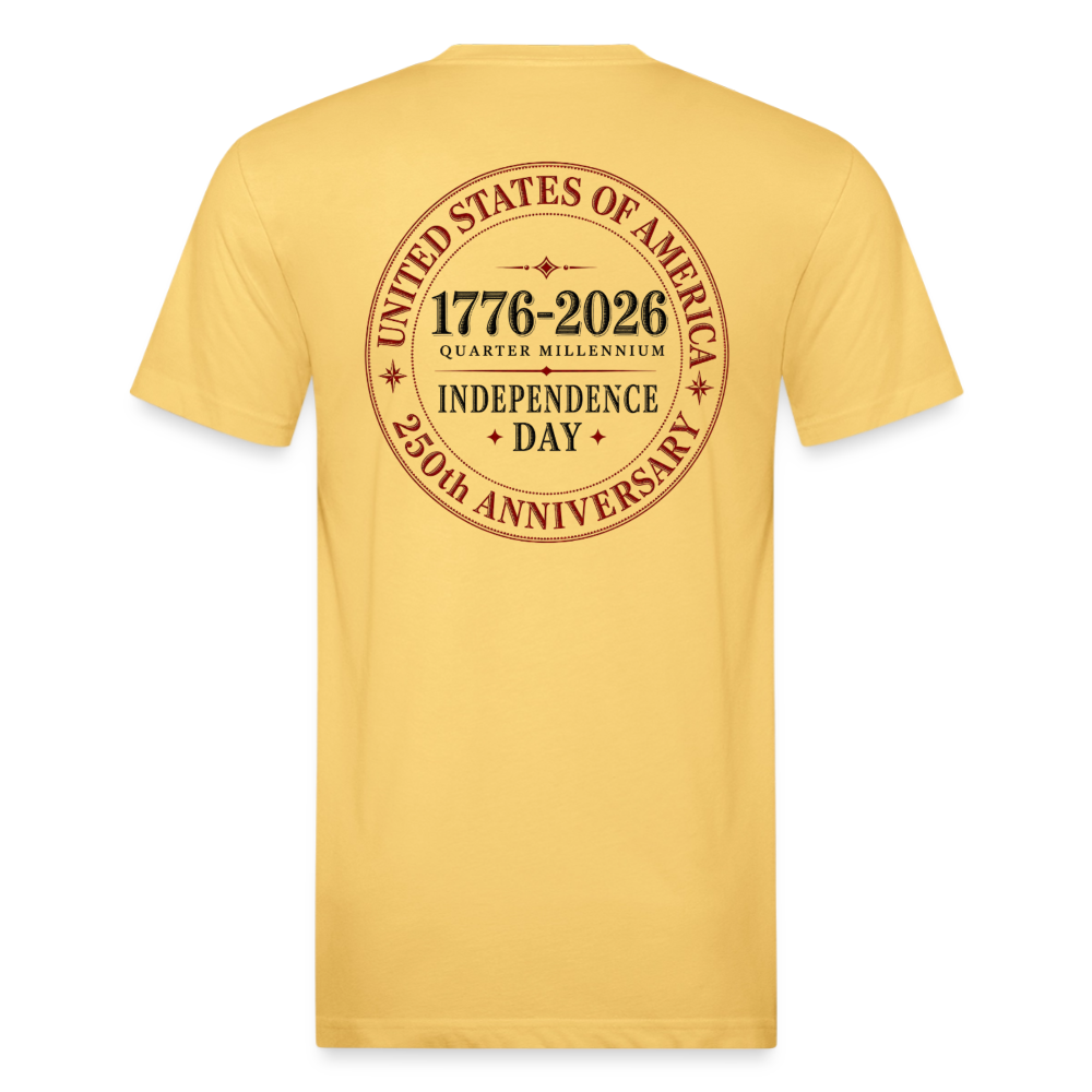 250 America Circle Fitted Cotton/Poly T-Shirt by Next Level - pastel yellow