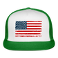American Flag Color / Multi Trucker Hat - white/kelly green