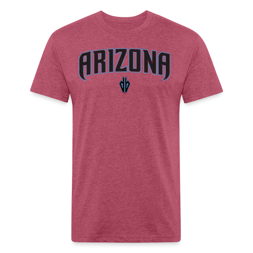 D Backs Teal ARIZONA Front Cotton/Poly T-Shirt by Next Level - heather burgundy