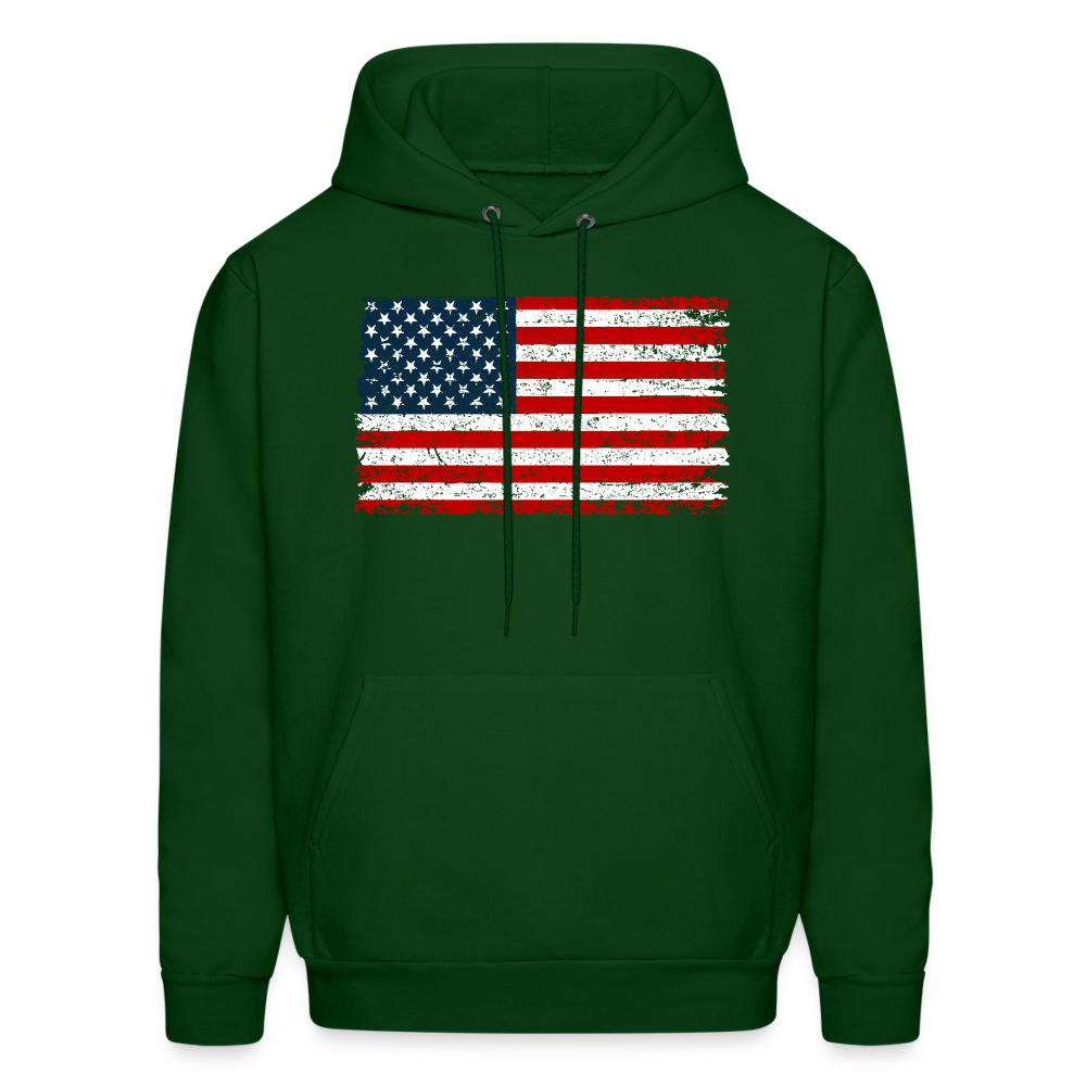 American Flag Color / Multi Men's Hoodie - forest green