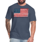 American Flag Distressed Cotton/Poly T-Shirt by Next Level - heather navy