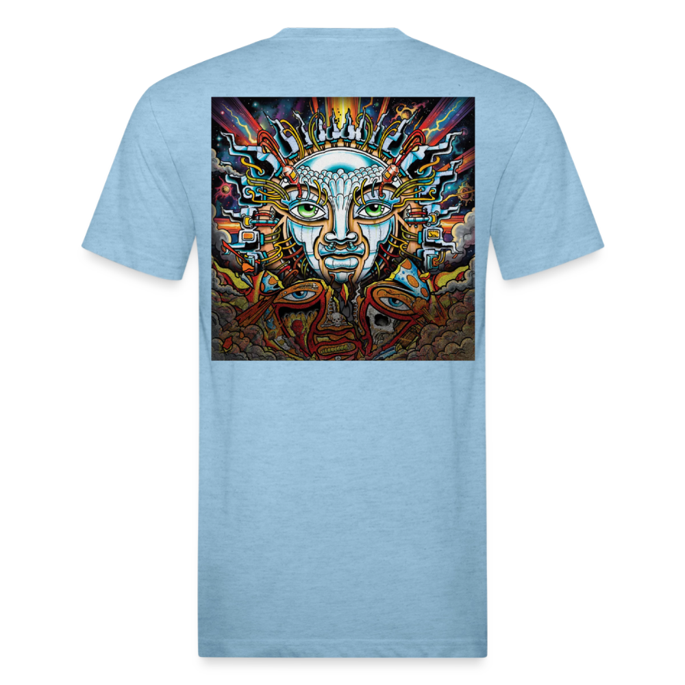 Sub  Lime B/F Fitted Cotton/Poly T-Shirt by Next Level - heather blue