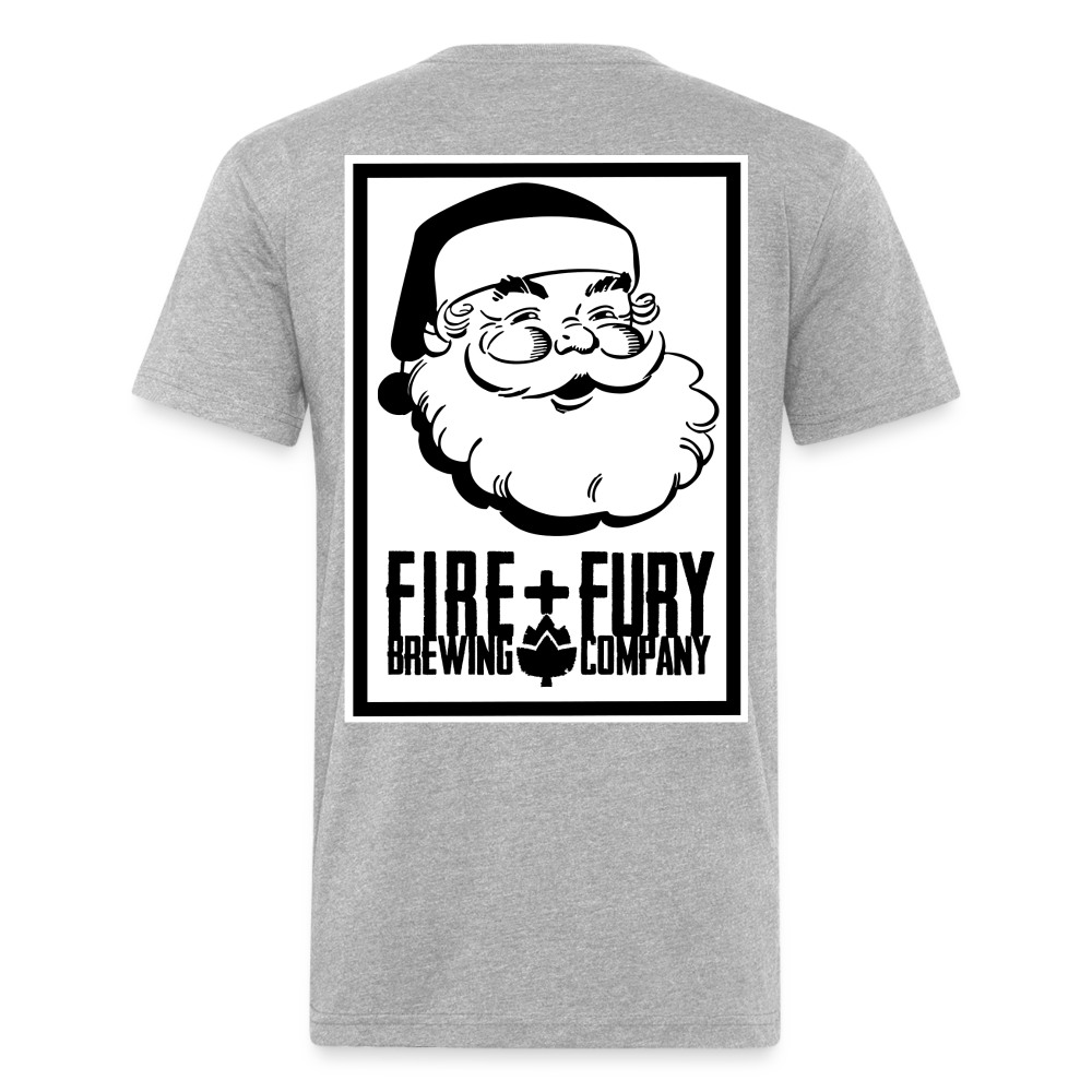 Fire + Fury Santa Cotton/Poly T-Shirt by Next Level - heather gray