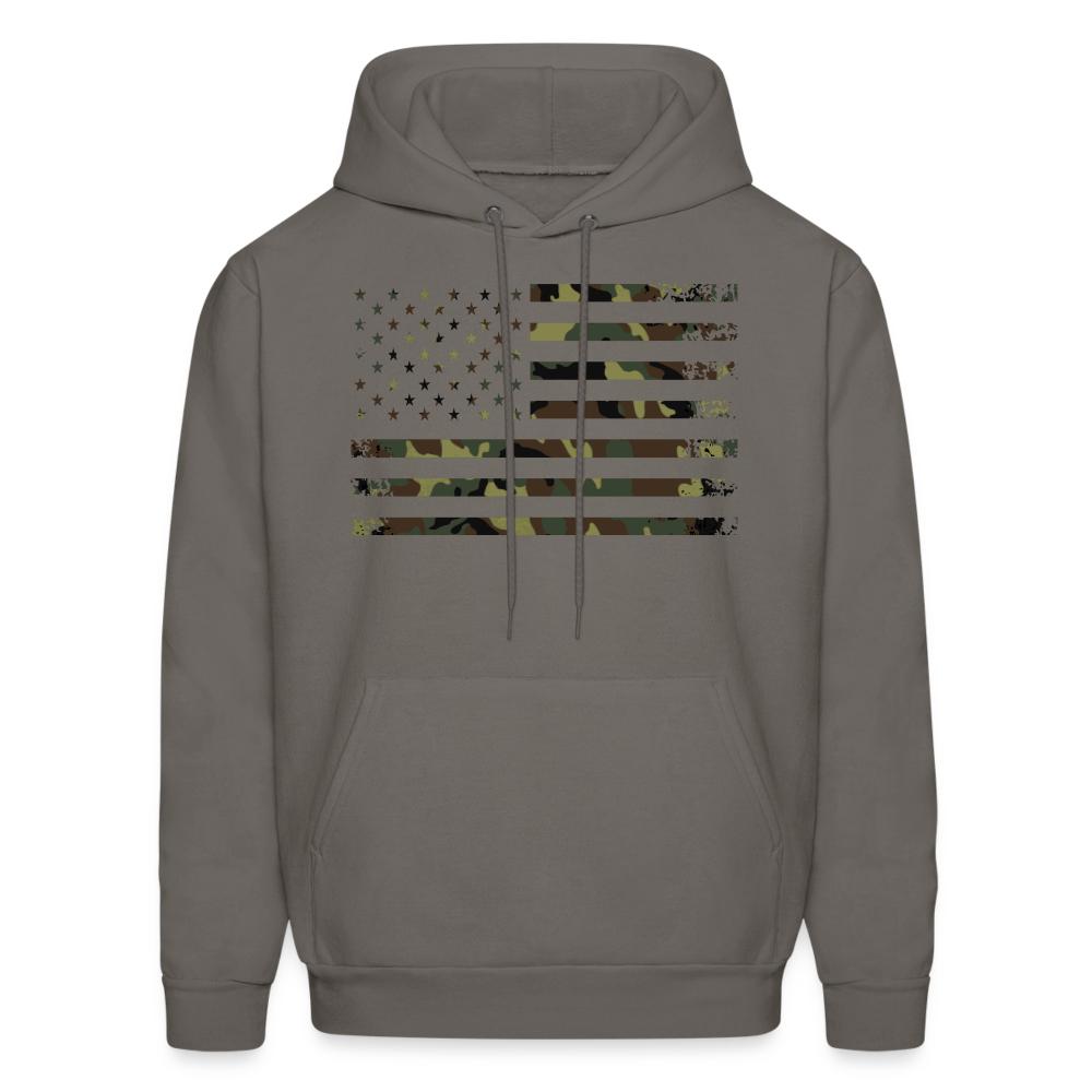 Camo Flag Men's Hoodie Multi - asphalt gray