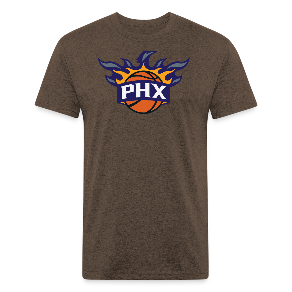 Phx Suns Flames Cotton/Poly T-Shirt by Next Level - heather espresso