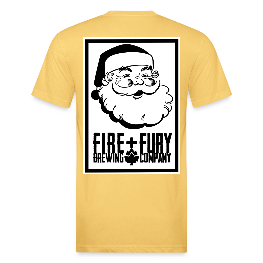 Fire + Fury Santa Cotton/Poly T-Shirt by Next Level - pastel yellow