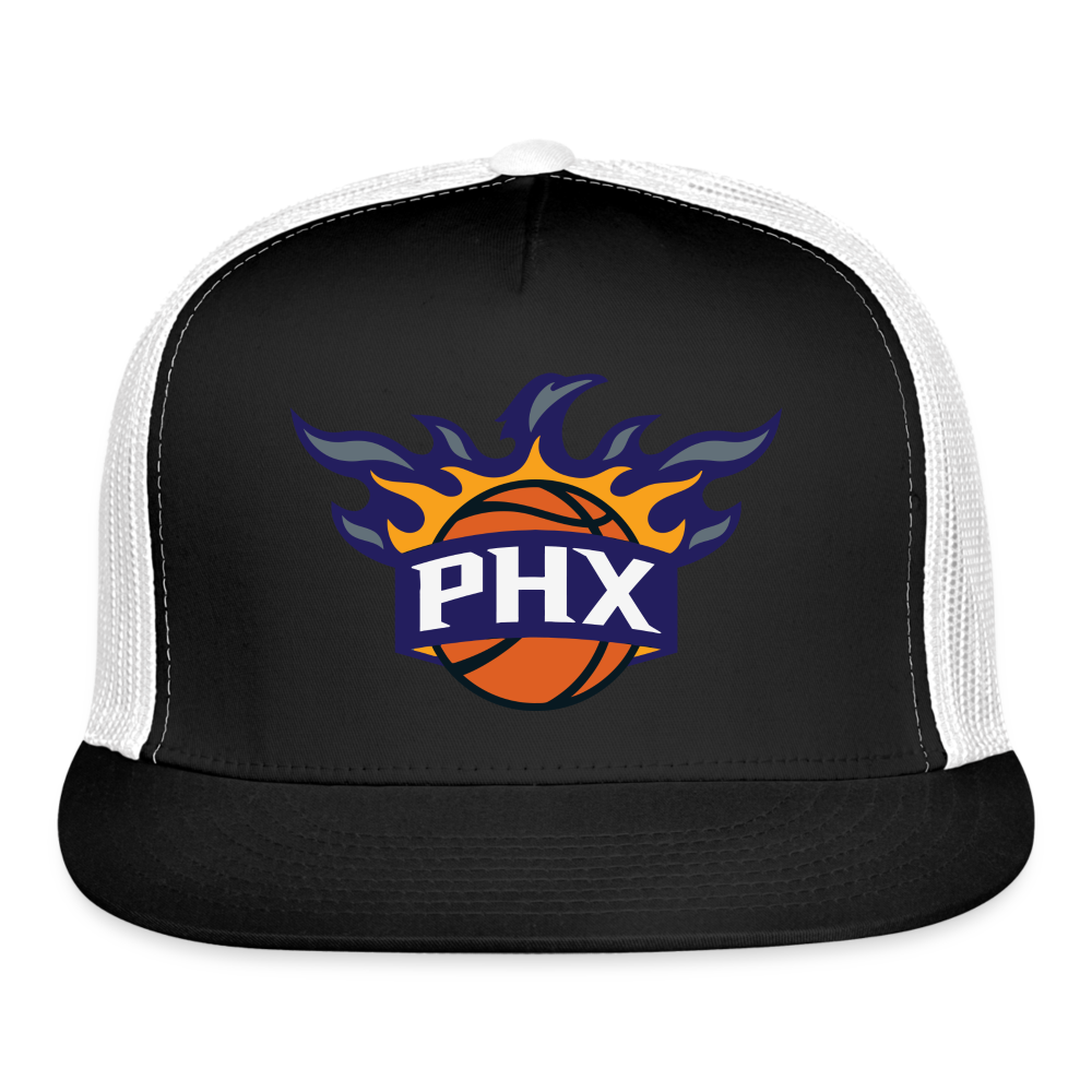 Phx Suns Flame Trucker Hat - black/white
