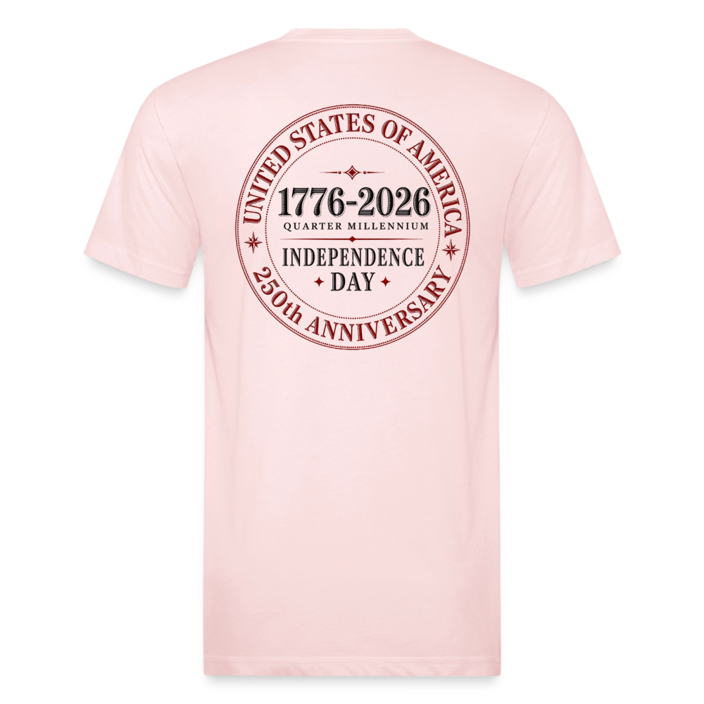 250 America Circle Fitted Cotton/Poly T-Shirt by Next Level - blush pink 