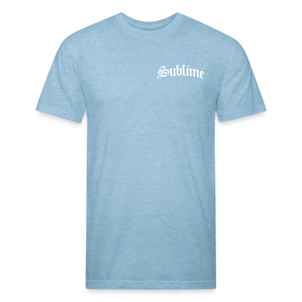 Sub  Lime B/F Fitted Cotton/Poly T-Shirt by Next Level - heather blue