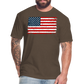 American Flag Distressed Cotton/Poly T-Shirt by Next Level - heather espresso