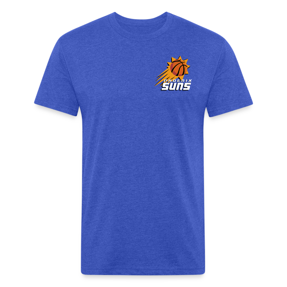 Phx Suns Front & Back Cotton/Poly T-Shirt by Next Level - heather royal