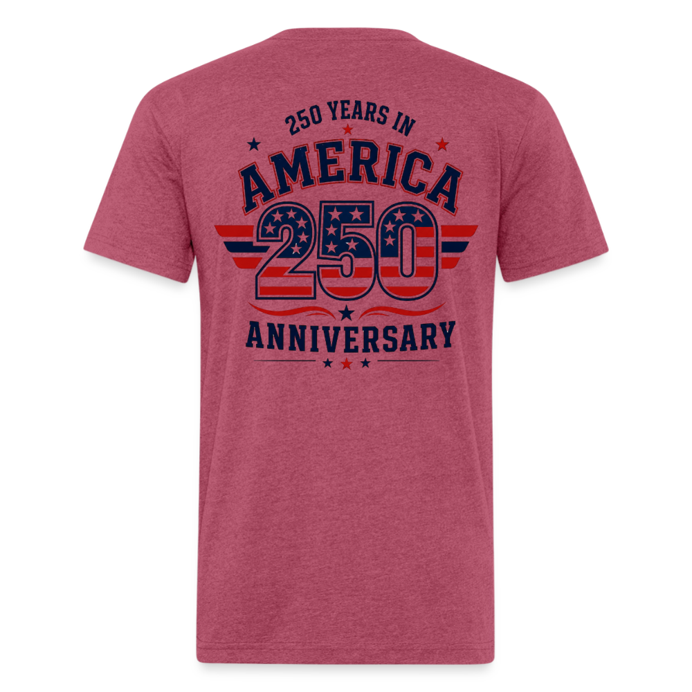 250 Year America Fitted Cotton/Poly T-Shirt by Next Level - heather burgundy