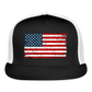 American Flag Color / Multi Trucker Hat - black/white