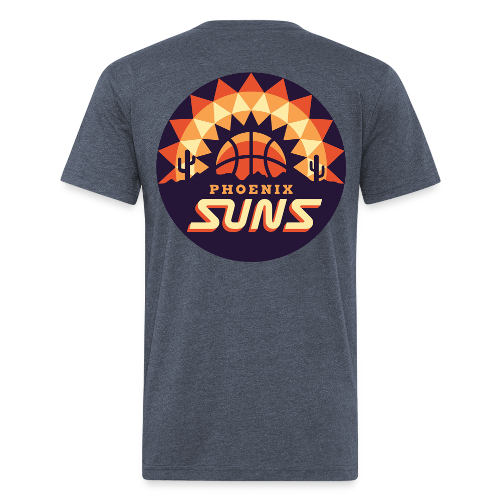 Phx Suns Front & Back Cotton/Poly T-Shirt by Next Level - heather navy