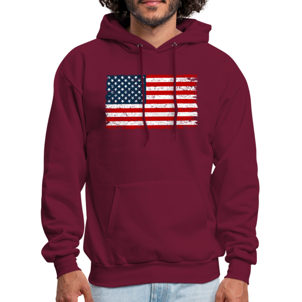 American Flag Color / Multi Men's Hoodie - burgundy