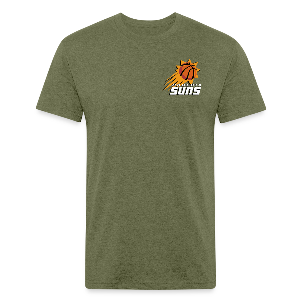 Phx Suns Front & Back Cotton/Poly T-Shirt by Next Level - heather military green