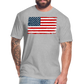 American Flag Distressed Cotton/Poly T-Shirt by Next Level - heather gray