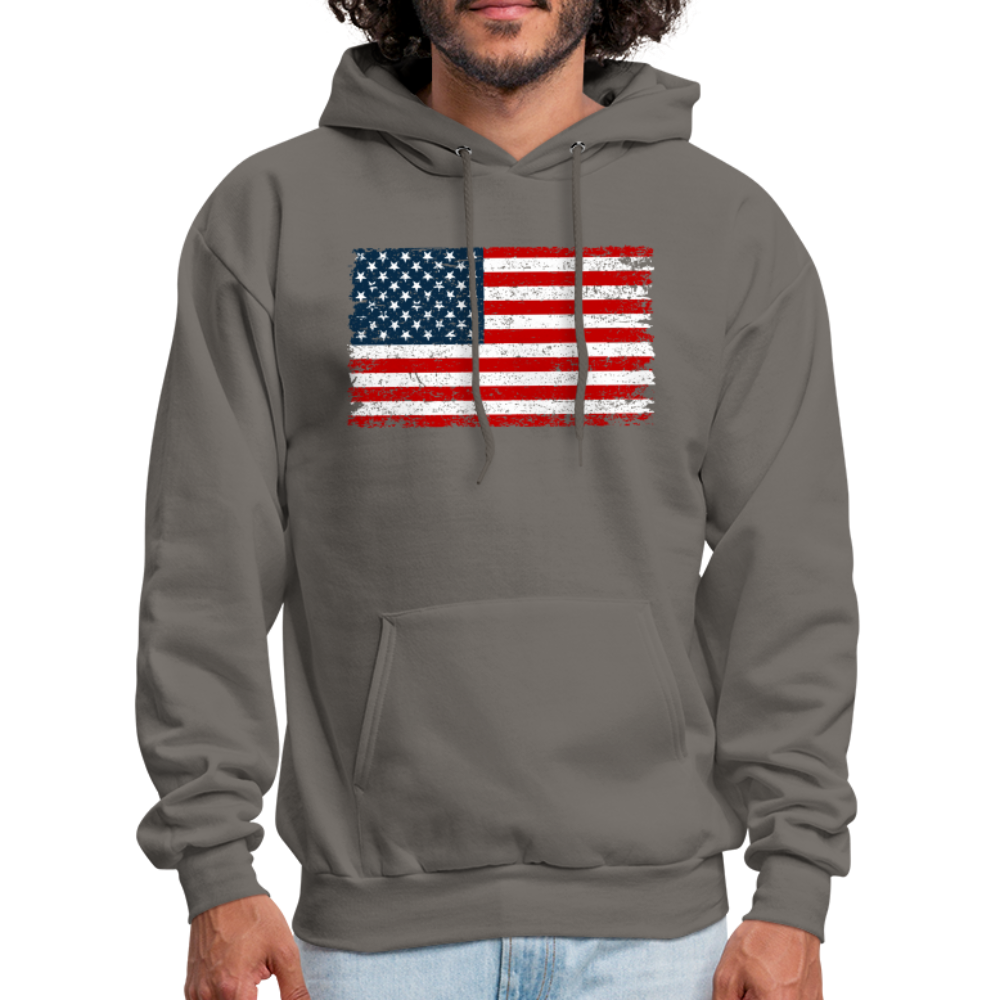 American Flag Color / Multi Men's Hoodie - asphalt gray