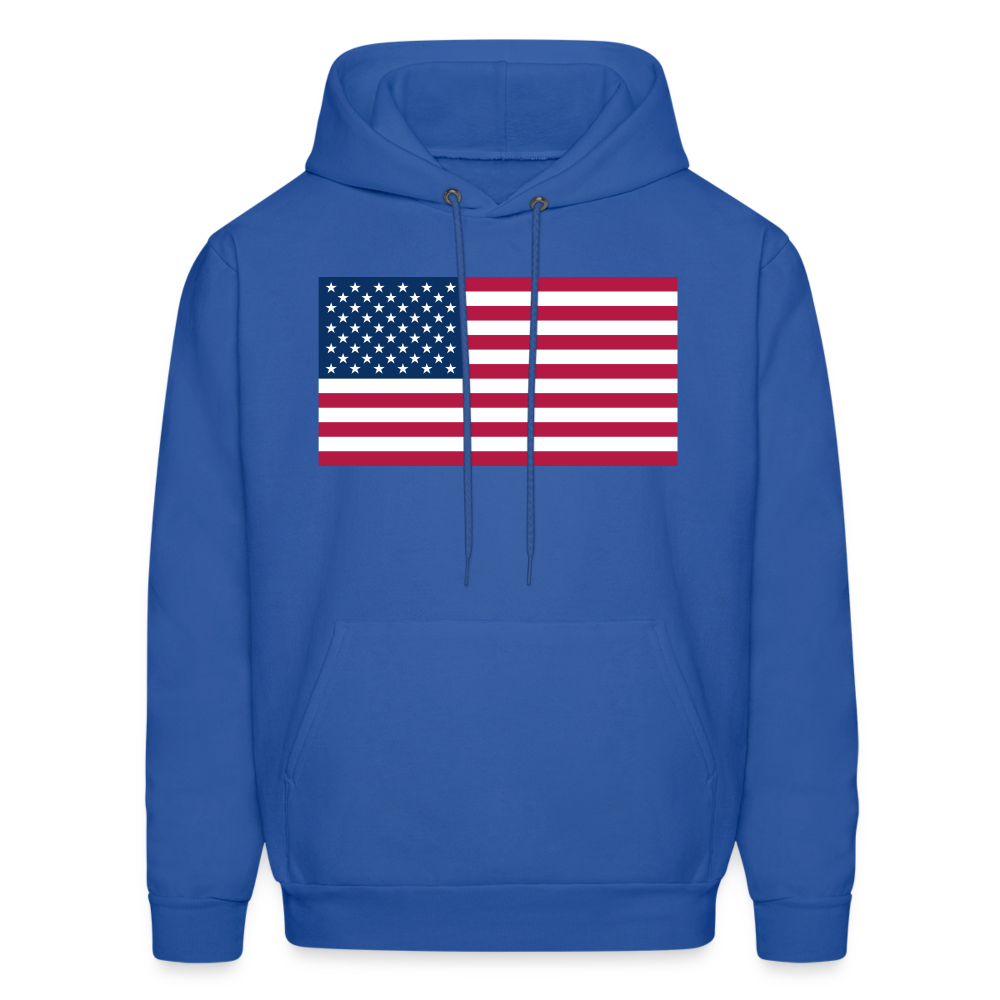 American Flag Color Men's Hoodie - royal blue
