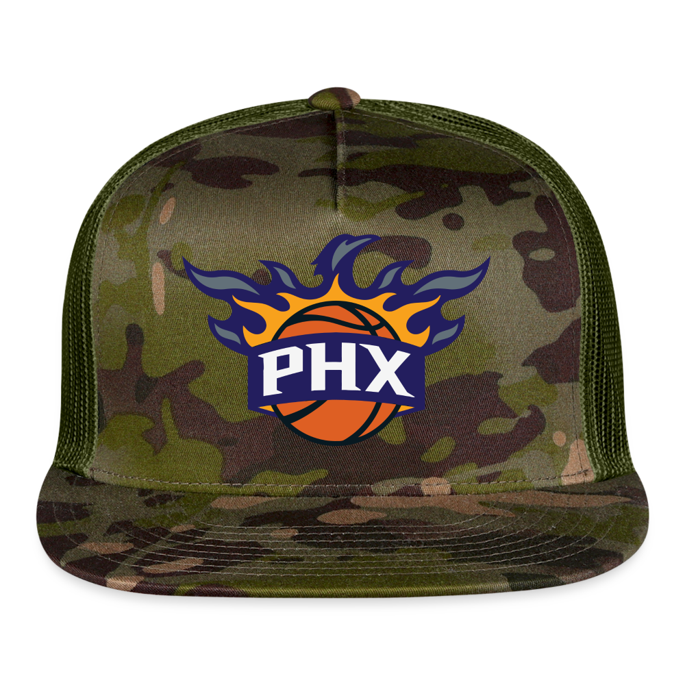 Phx Suns Flame Trucker Hat - MultiCam\green