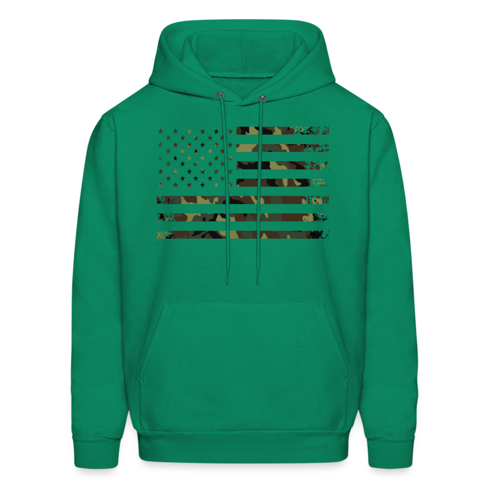 Camo Flag Men's Hoodie Multi - kelly green