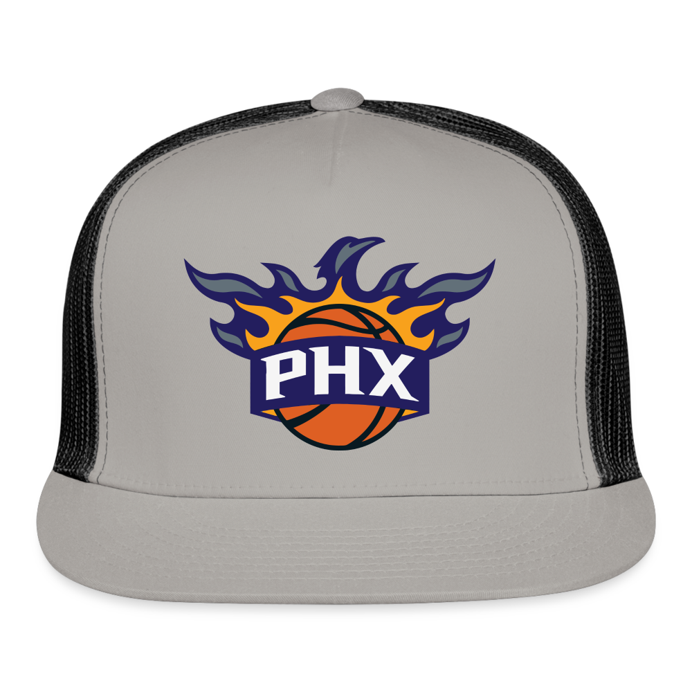 Phx Suns Flame Trucker Hat - gray/black