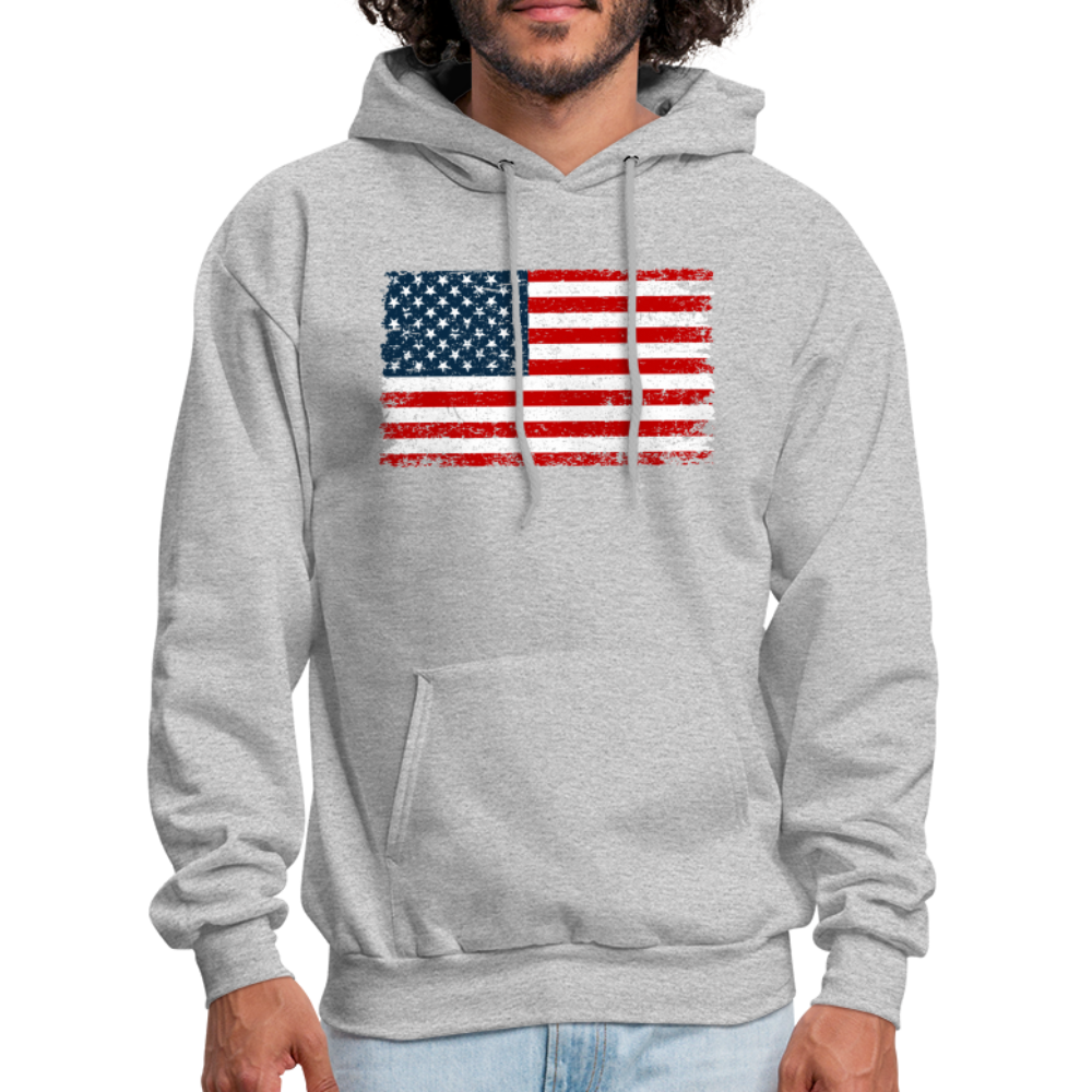 American Flag Color / Multi Men's Hoodie - heather gray