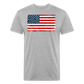American Flag Distressed Cotton/Poly T-Shirt by Next Level - heather gray