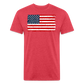 American Flag Distressed Cotton/Poly T-Shirt by Next Level - heather red