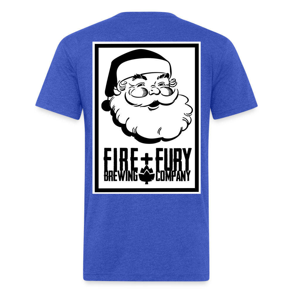 Fire + Fury Santa Cotton/Poly T-Shirt by Next Level - heather royal