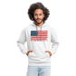 American Flag Distressed Contrast Hoodie - white/gray