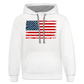 American Flag Distressed Contrast Hoodie - white/gray