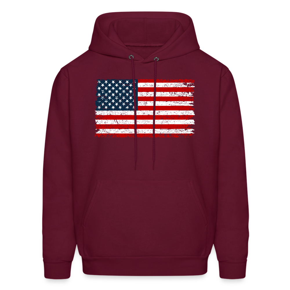 American Flag Color / Multi Men's Hoodie - burgundy