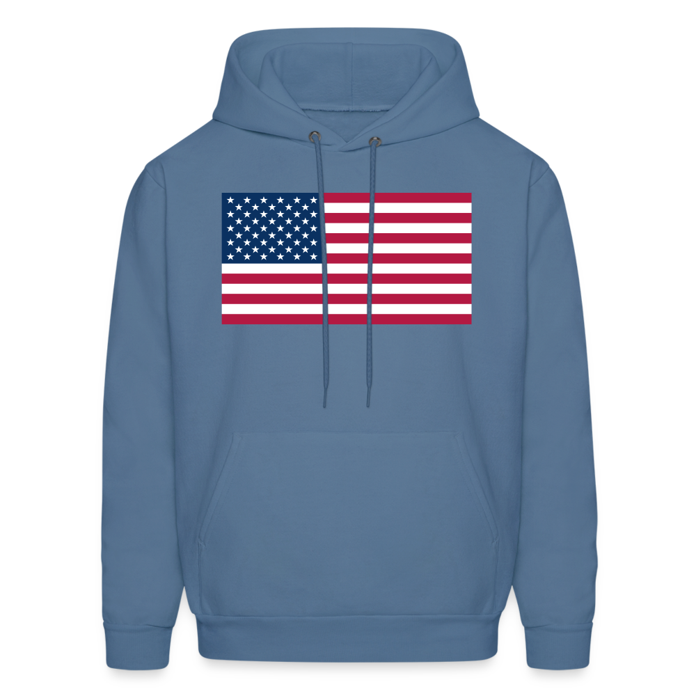 American Flag Color Men's Hoodie - denim blue