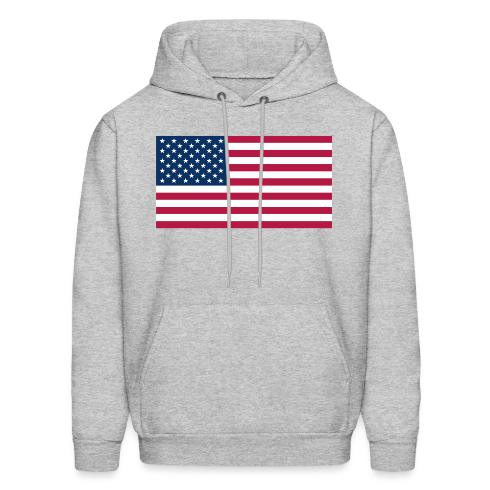 American Flag Color Men's Hoodie - heather gray