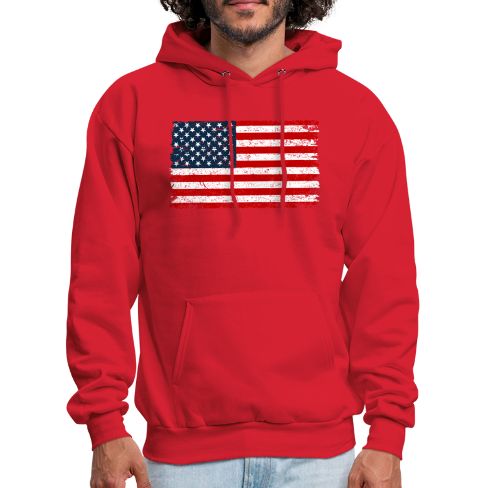 American Flag Color / Multi Men's Hoodie - red