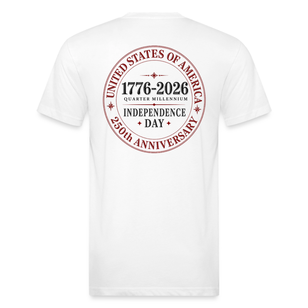 250 America Circle Fitted Cotton/Poly T-Shirt by Next Level - white