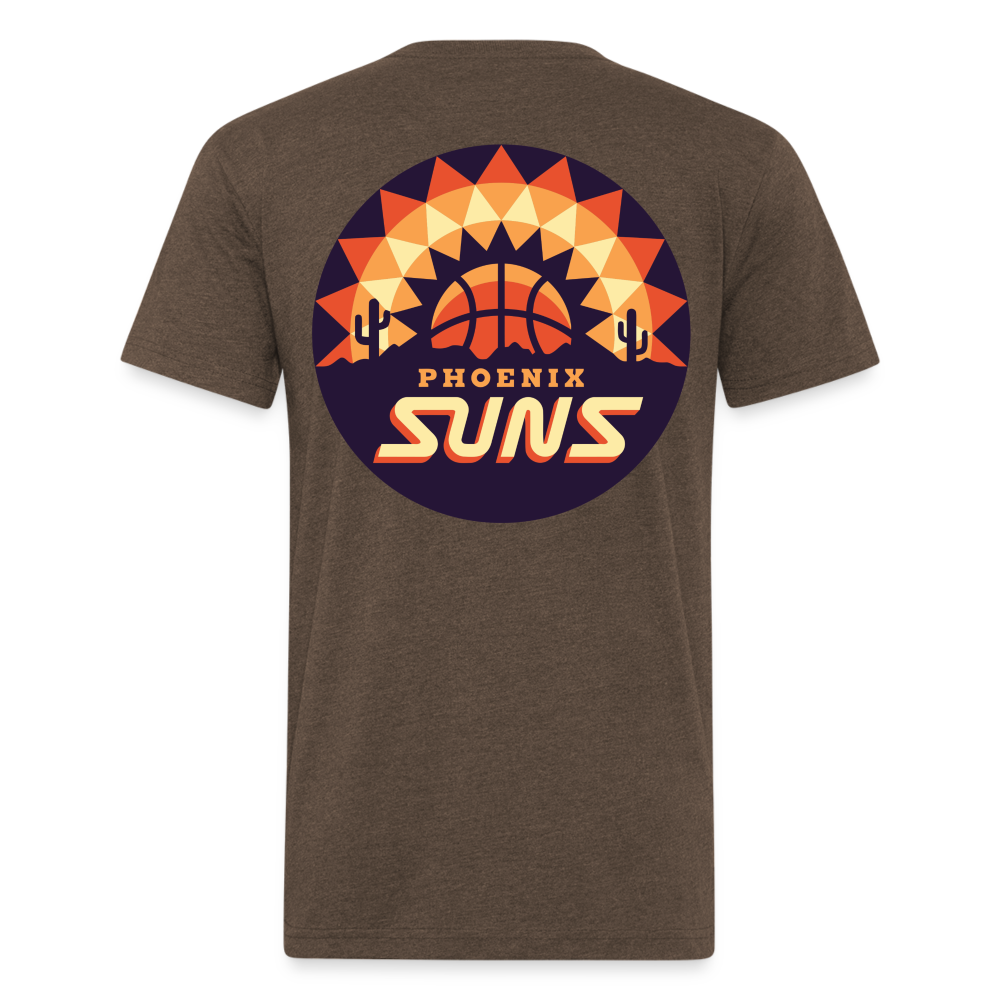 Phx Suns Front & Back Cotton/Poly T-Shirt by Next Level - heather espresso