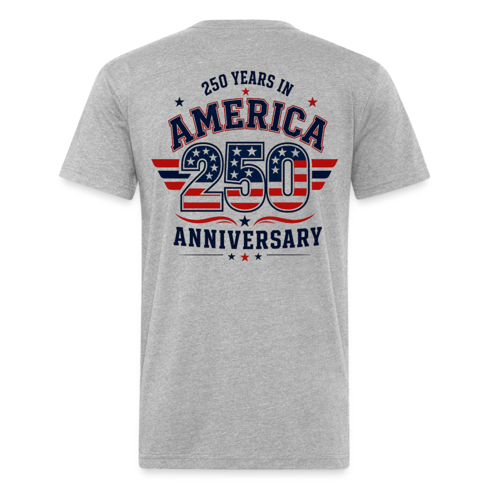 250 Year America Fitted Cotton/Poly T-Shirt by Next Level - heather gray