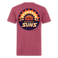 Phx Suns Front & Back Cotton/Poly T-Shirt by Next Level - heather burgundy