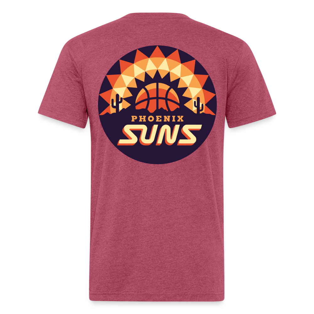 Phx Suns Front & Back Cotton/Poly T-Shirt by Next Level - heather burgundy